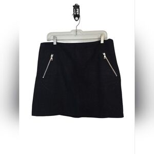 Vintage Y2K Gap Wool Skirt Black Mini Zip Pocket Size 10 Preppy Classic